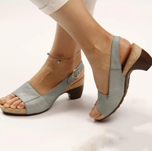 Women's Elegant & Comfortable Open Toe Low Chunky Heel Sandals