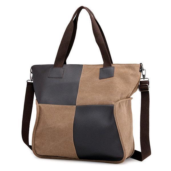 Canvas Casual Large Capacity Patchwork Handbag Crossbody Bag