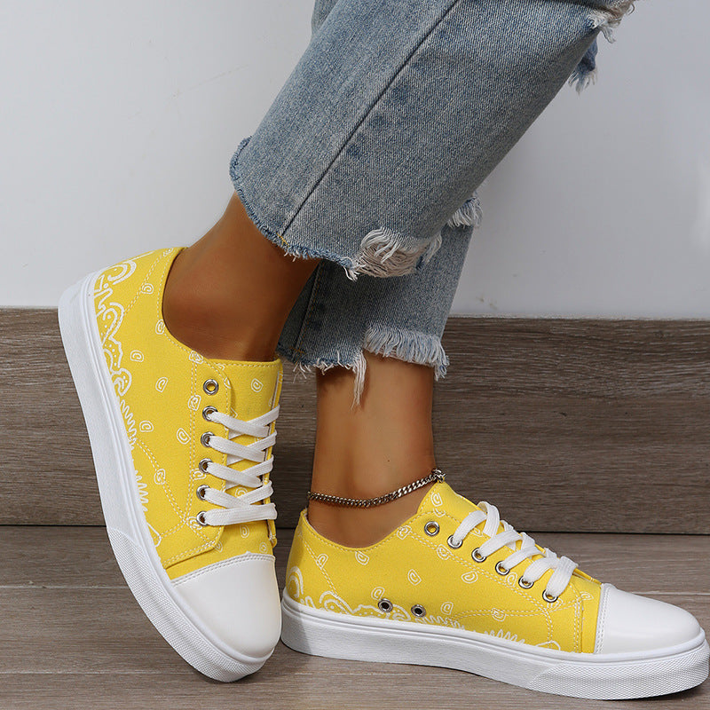 Women's Low-Top Canvas Solid Color Casual Shoes