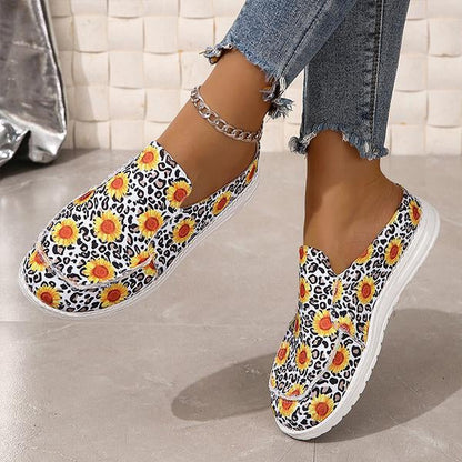 Women's Flat Casual Breathable Printed Canvas Shoes 70503503S