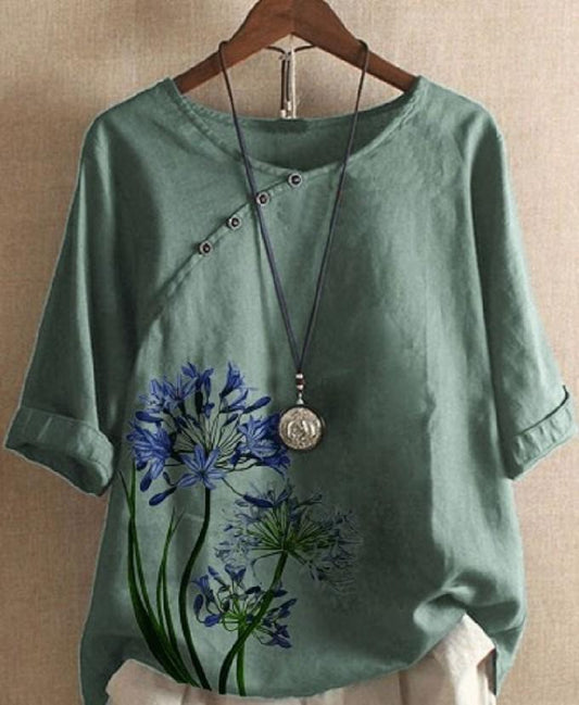 Retro Embroidered Short-Sleeved T-Shirt