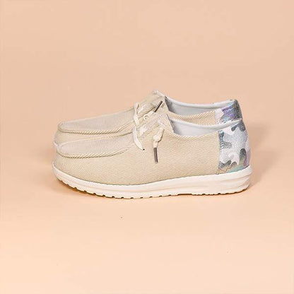 Women's Color-Block Flat Lace-Up Slip-On Loafers 41128402C