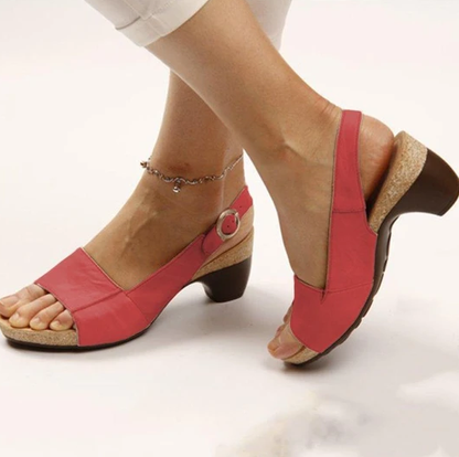 Women's Elegant & Comfortable Open Toe Low Chunky Heel Sandals