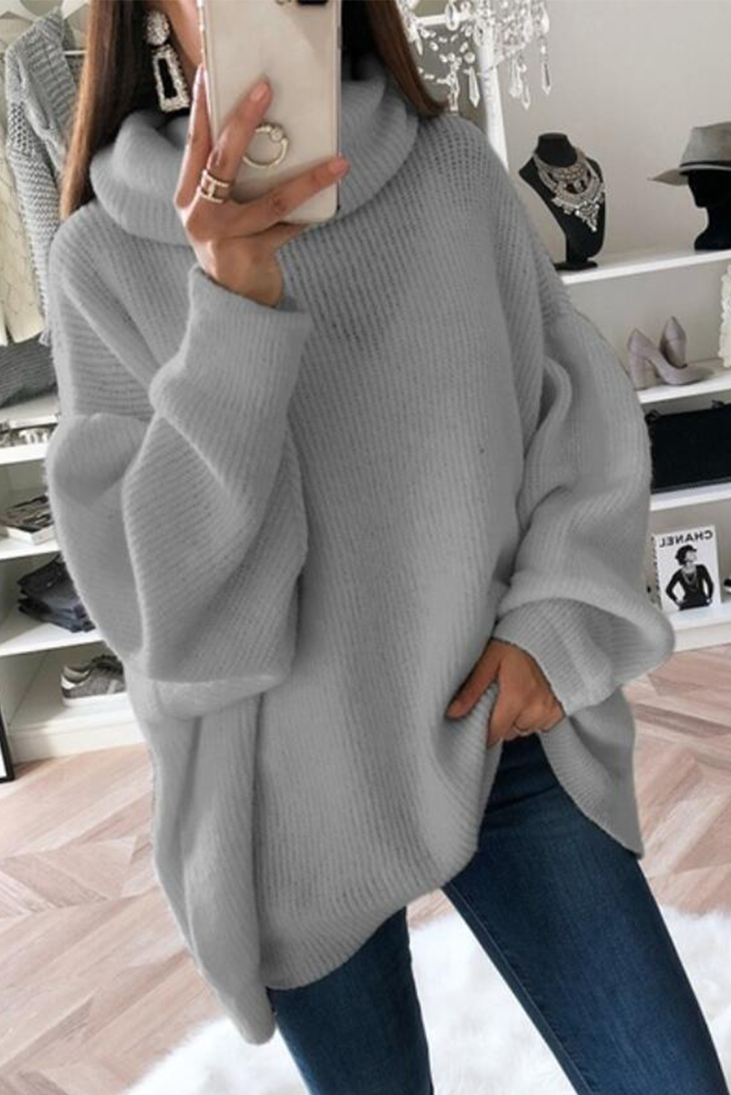 Fashion Solid Patchwork Turtleneck Tops(5 Colors)