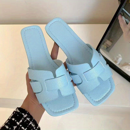 Women's Minimalist Square Toe Flat Sandals