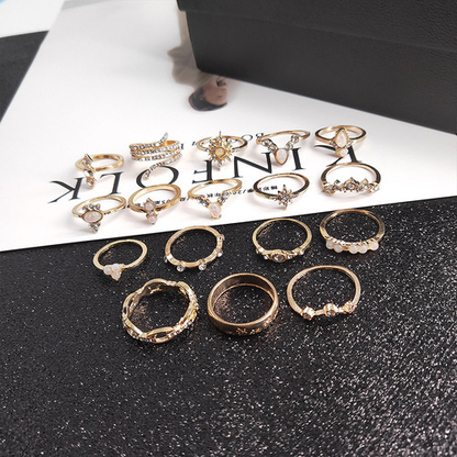 Bohemian Vintage 17PCS Ring Set