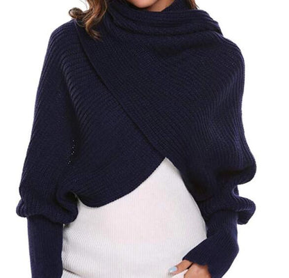 In-style Knit Scarf with Sleeves