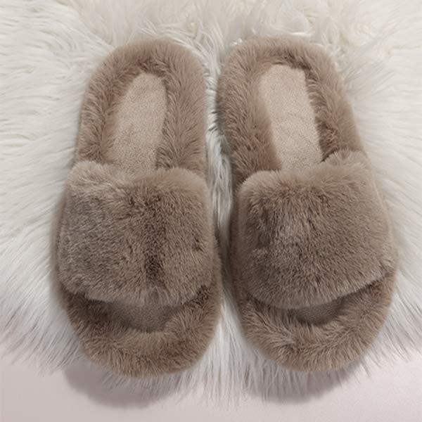 Women'S Fashion Flat Plush Flip-Flops 21785266C