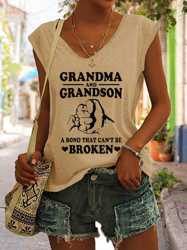 Grandma And Grandson A Bond That Can't Be Broken Cap Sleeve T-Shirt