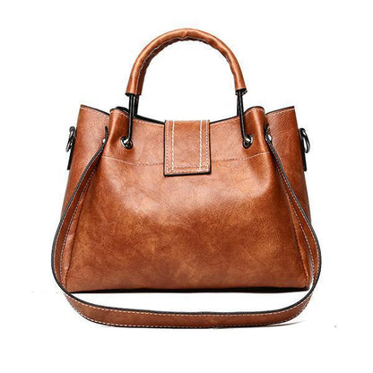 Large Capacity Retro Buckle Bucket Shoulder Bag