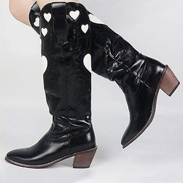 Women'S Heart Mid Heel Fashion Boots 77323425C_Shoes