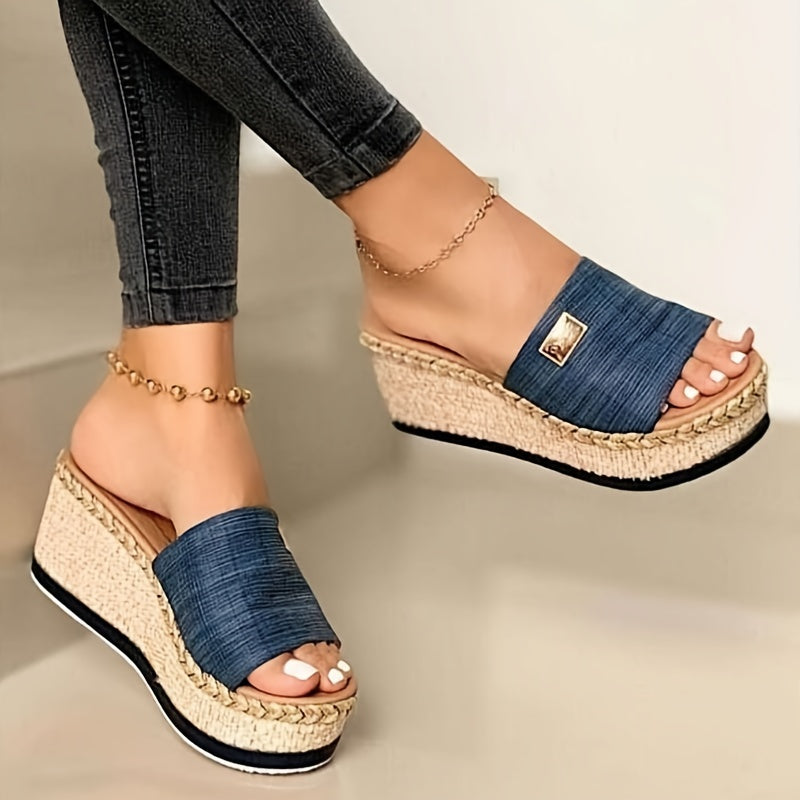 Women's Platform Espadrilles Wedge Slippers