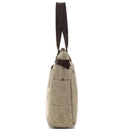 Casual Cute Cat Large Capacity Canvas Handbag Shoulder Bag
