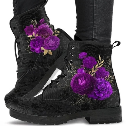 Simple Flower And Leaf Martin Boots