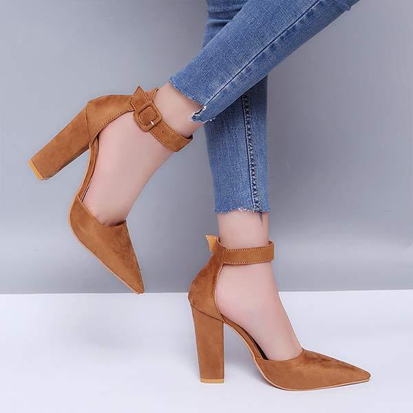 Women'S Fashion Pointed Toe Chunky Heels 39995884C