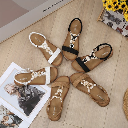 Women's Boho Braided Flat Sandals