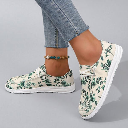 Women's Flat Casual Breathable Printed Canvas Shoes 70503503S