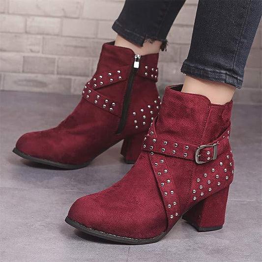 Women's Chunky Heel Belted Ankle Boots 04778254C