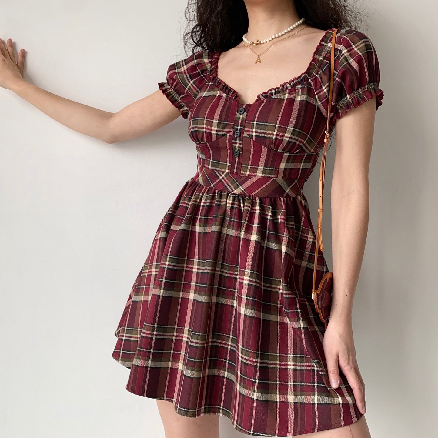 Zandria Plaid Bustier Dress ~ HANDMADE