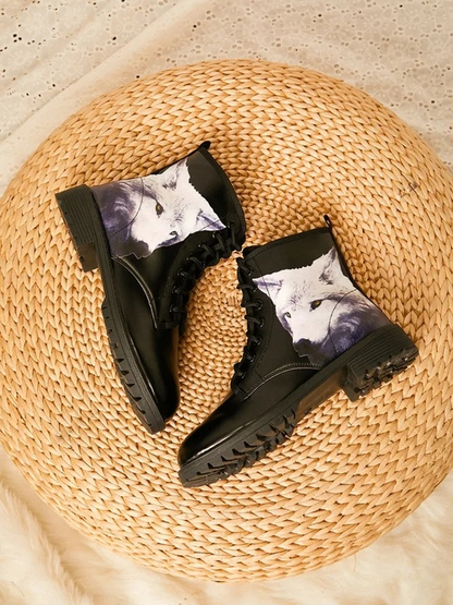 Casual Personality Wolf Martin Boots