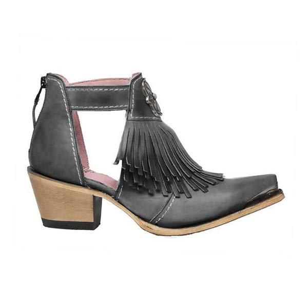 Women's Fashionable Chunky Heel Fringed Fashion Boots 82200069C