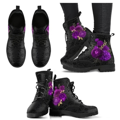 Simple Flower And Leaf Martin Boots