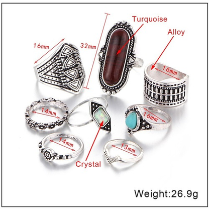 Bohemian Vintage 7PCS Ring Set