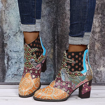 Personality Ethnic Stitching Booties