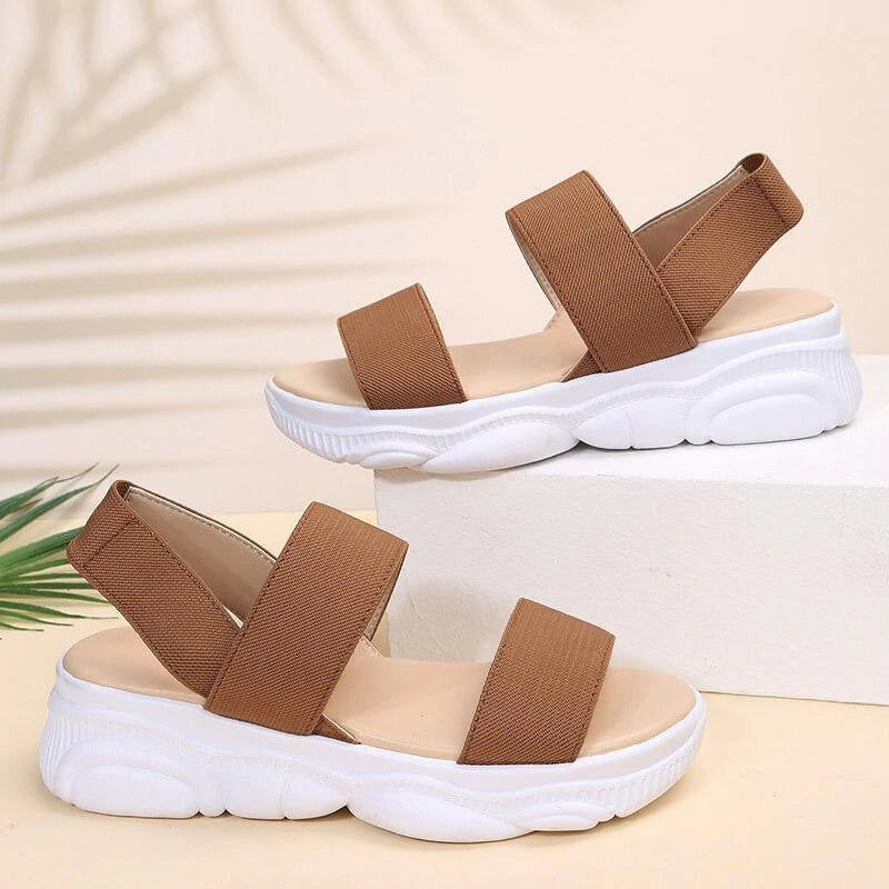 Women's Casual Comfy Athletic Elastic Band Flat Sandals