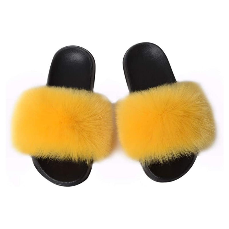 Women's Faux Fur Decor Flat Slippers