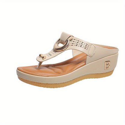 Non-Slip Wedge Platform Flip Flops for Women - Perfect for the Beach