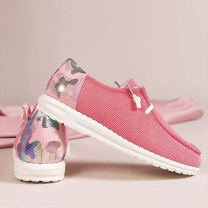 Women's Color-Block Flat Lace-Up Slip-On Loafers 41128402C