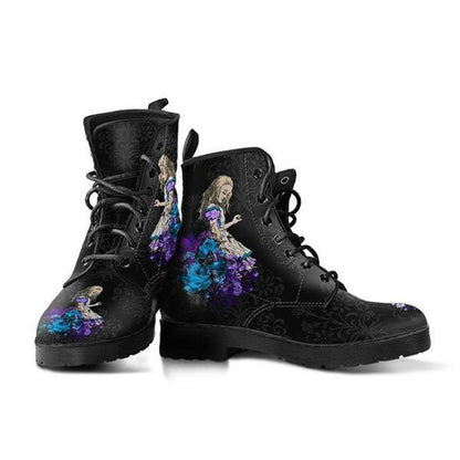 Women'S Gothic Print Cargo Combat Boots 03962259C