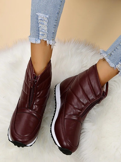 Simple Zipper Warm Snow Boots