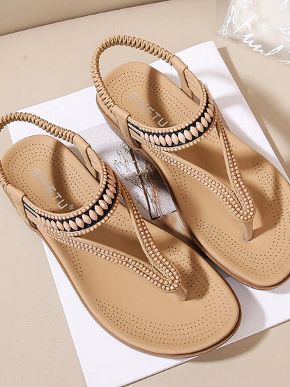 Women's Beaded Soft Wedge Sandals