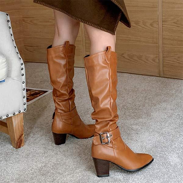 Women's Chunky Heel Over-the-Knee Boots 28565893C