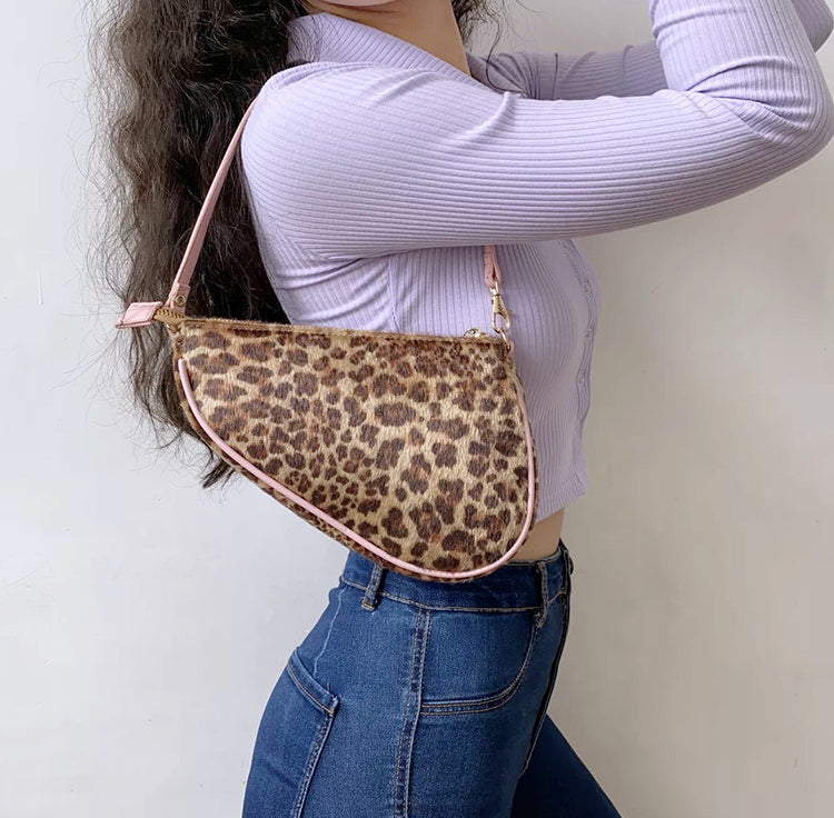 Y2K Leopard Saddle Bag ~ HANDMADE