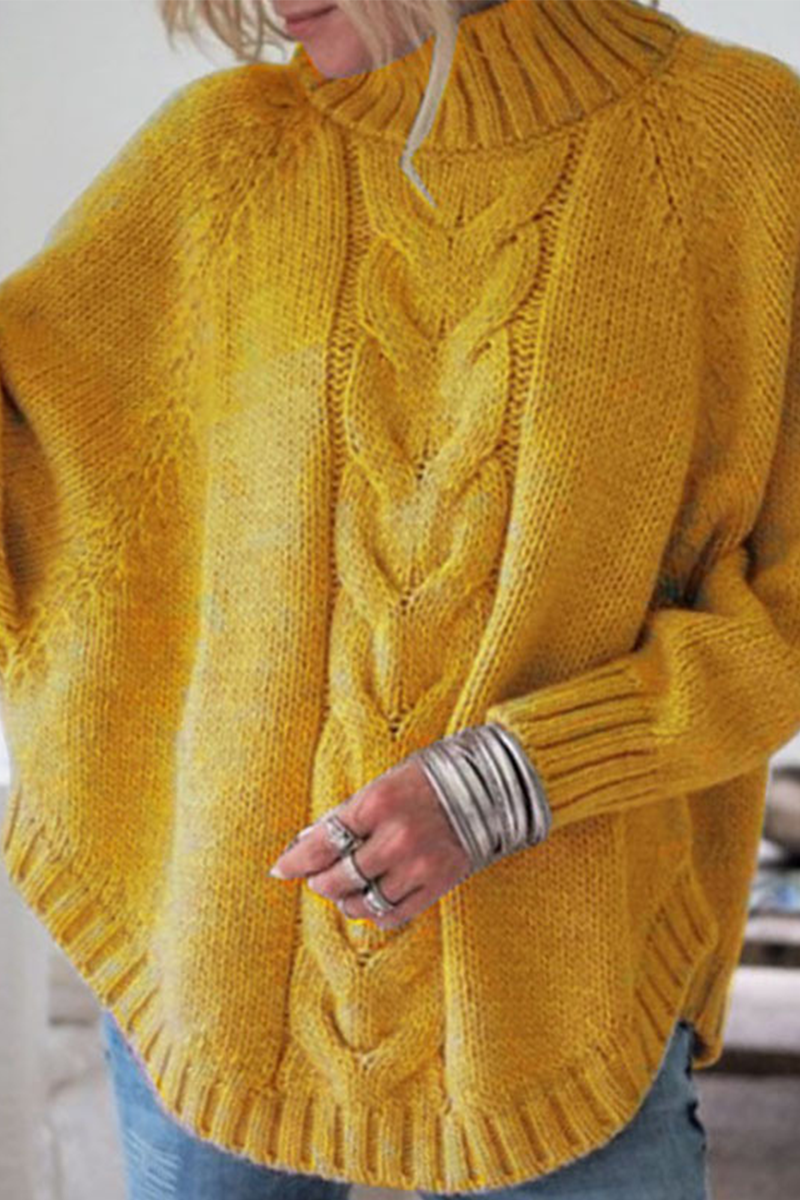 Casual Solid Patchwork Half A Turtleneck Tops