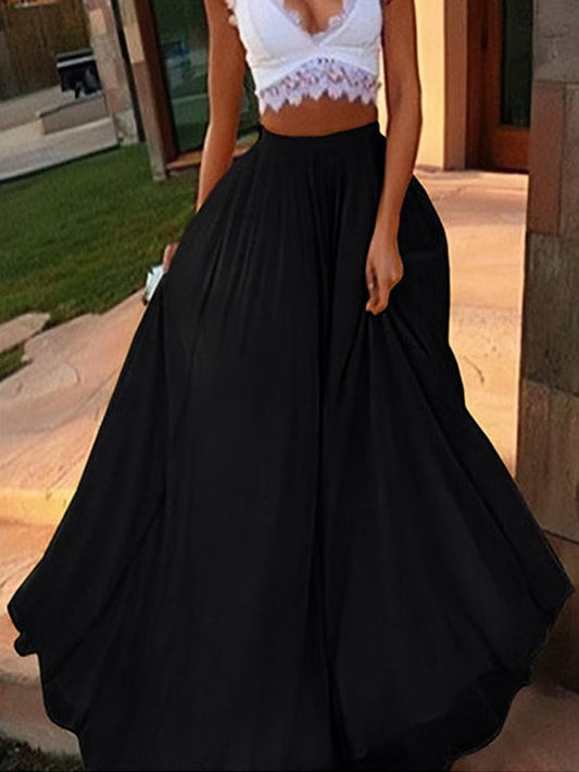 Women's Swing Satin Chiffon Skirt