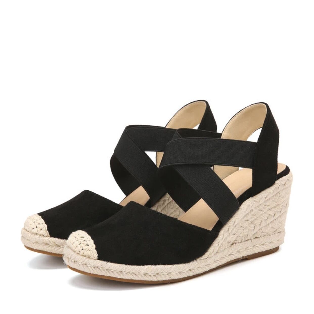 Cross Strap Wedge Sandals for Women | Comfy & Casual Espadrilles