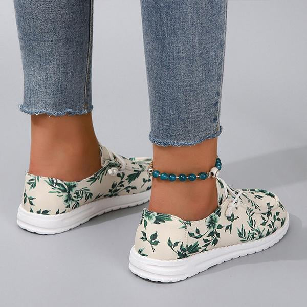 Women's Flat Casual Breathable Printed Canvas Shoes 70503503S