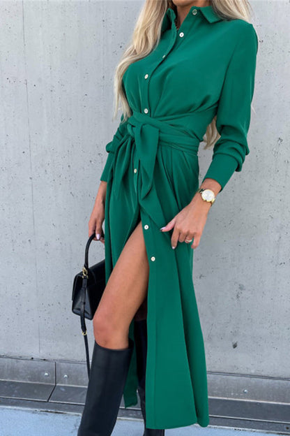 Fashion Solid Frenulum V Neck Irregular Dress Dresses