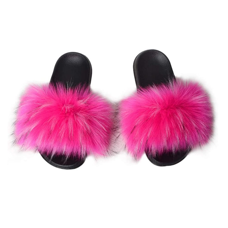 Women's Faux Fur Decor Flat Slippers