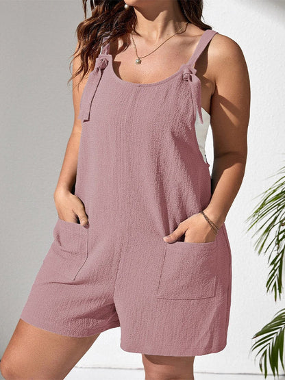 Women's Plus Size Casual Suspender Pocket Romper