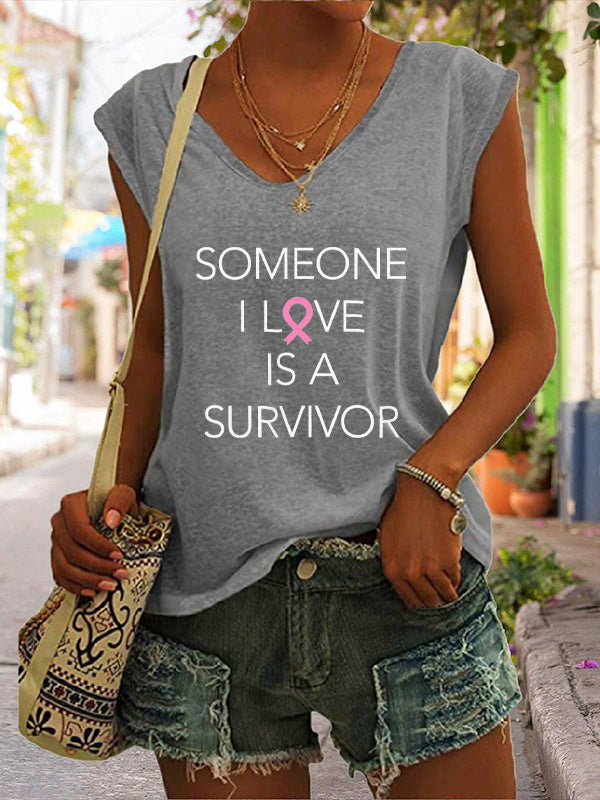 Someone I Love Is A Survivor Cap Sleeve T-Shirt