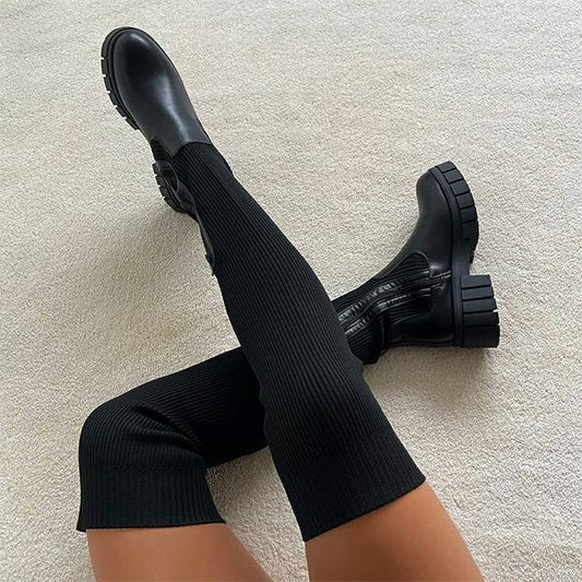 Knitted Over The Knee Thigh High Long Boots