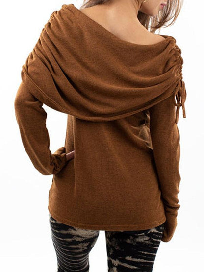 Rouche Neck Long Sleeve Hippie Jumper