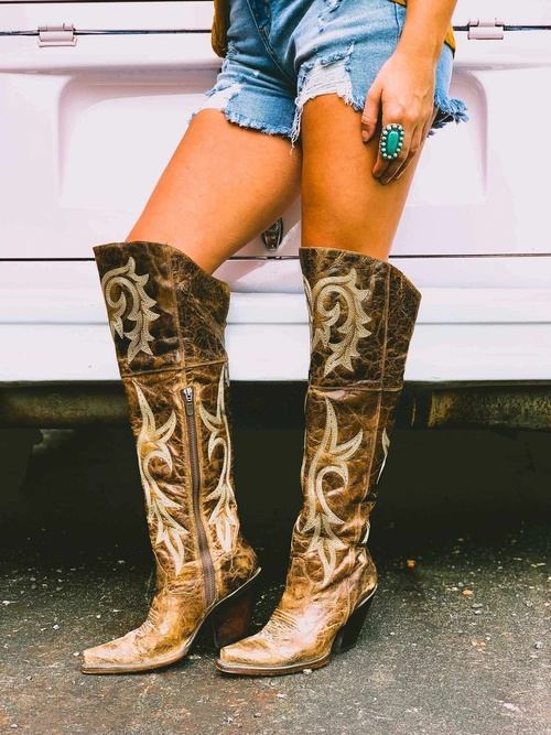 Vintage Embroidered  Boots