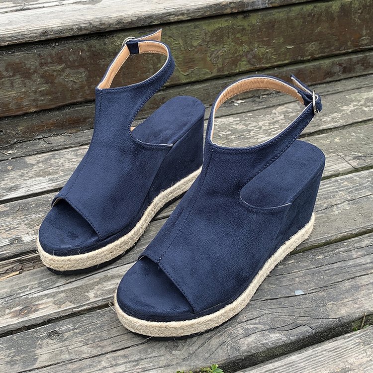 Women's Platform Wedge Suede Sandals