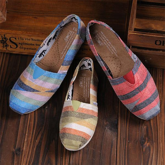 Women's Fashion Print Casual Flat Canvas Shoes 85696254S